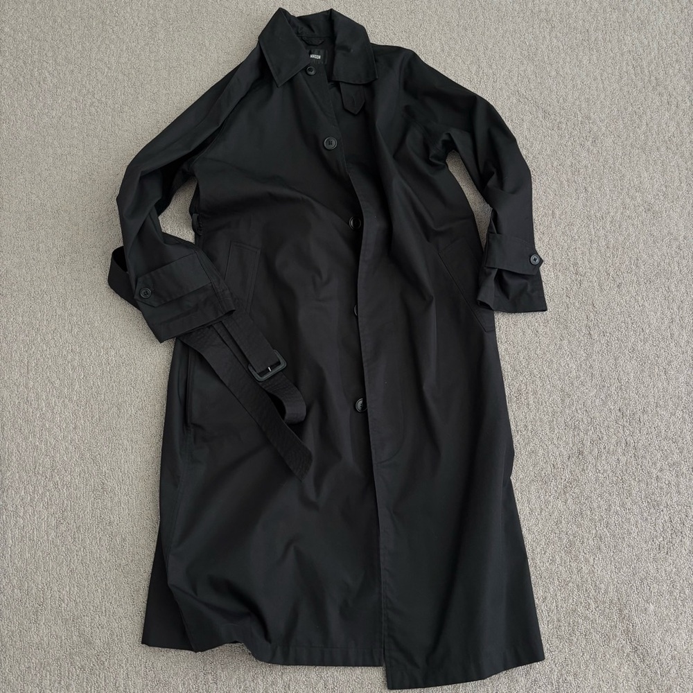 Buck Mason Storm Stopper Mackintosh Trench in Black - Size XS